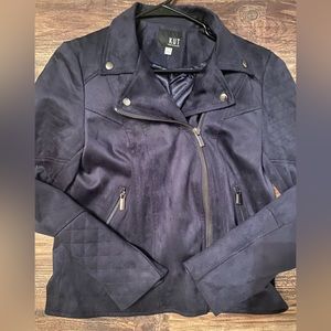 KUT from the Kloth Quilted Panel Faux Suede Moto Jacket